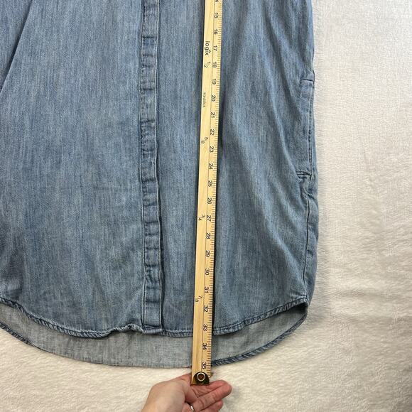 MADEWELL Sz S Courier Denim Dress Shirtdress Lauryn Wash Blue Relaxed Fit Casual - Picture 14 of 16